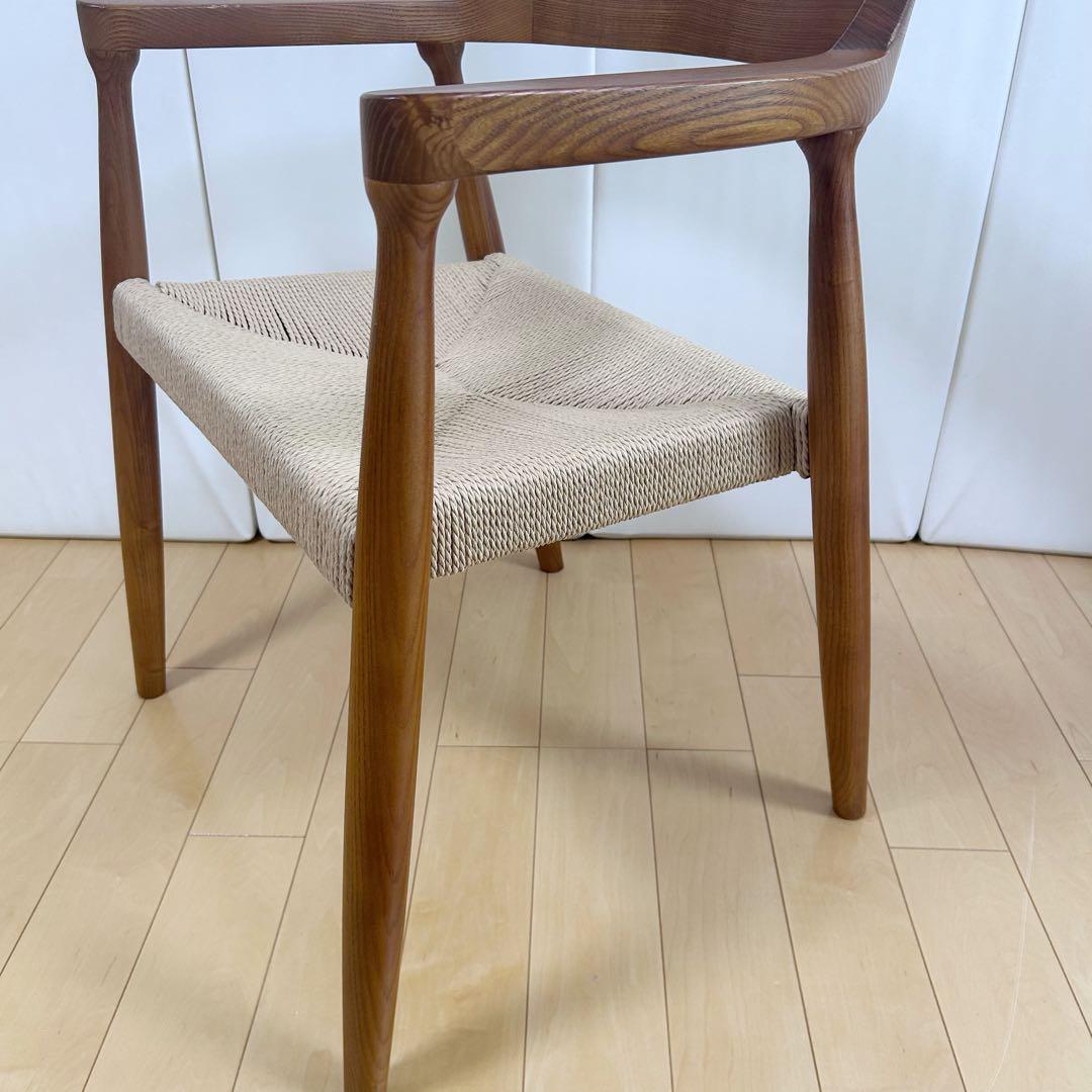 ペーパーコード　アームチェア　アッシュ　タンスのゲン ブラウン　天然木　無垢材②