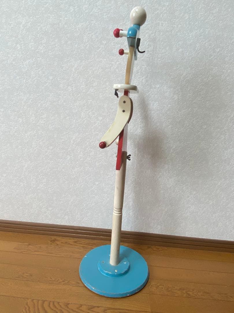 レア物　昭和レトロ　お人形の形のポールハンガー　子供用洋服掛け　ランドセル掛け