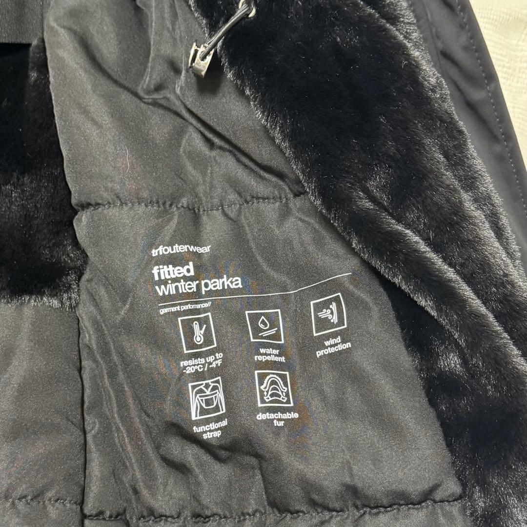 新品未使用✨　ZARA ダウン　コート　ファー　ブラック　ロング　ウォーター