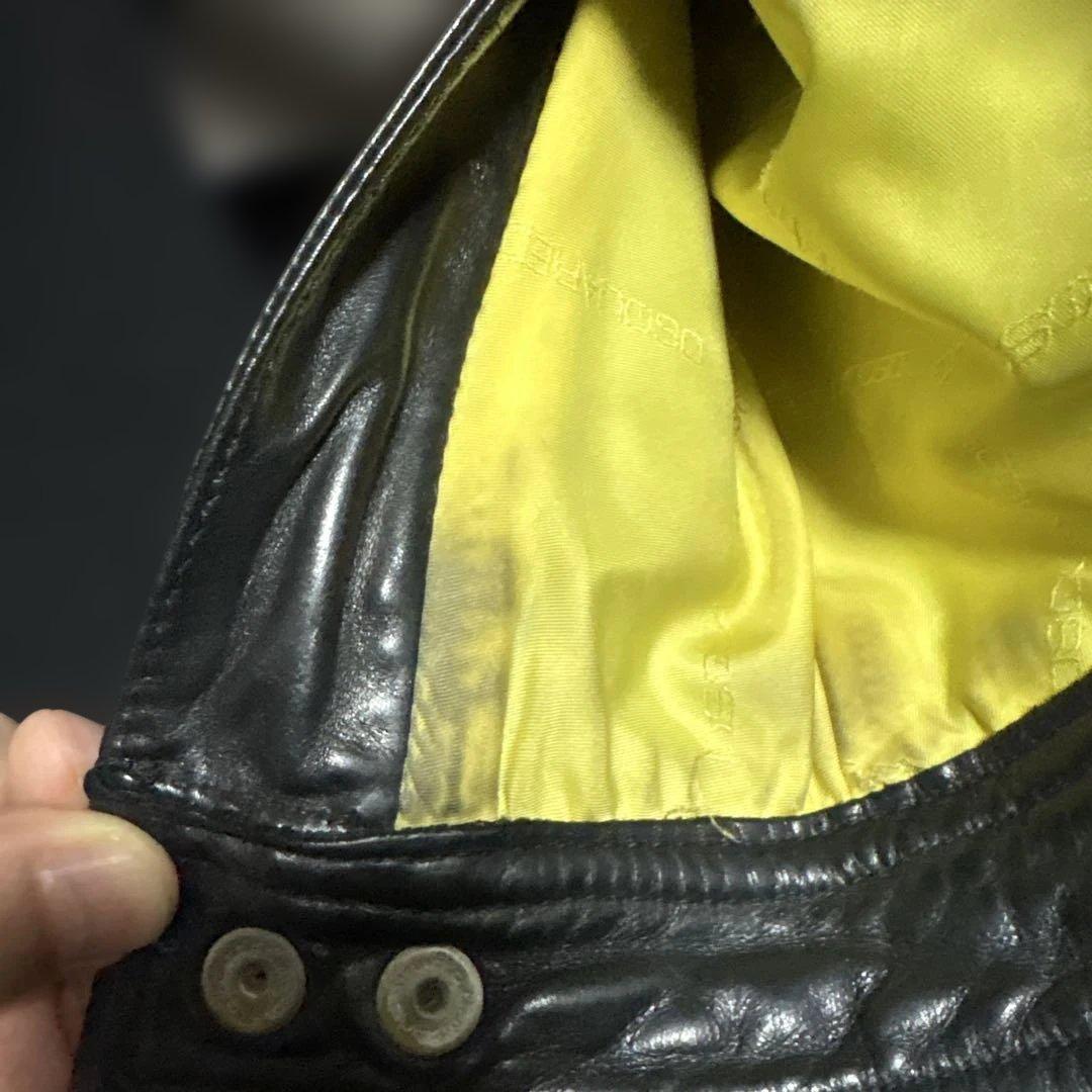 chocoleeelディースクエアード黒のレザーシングルライダースJK