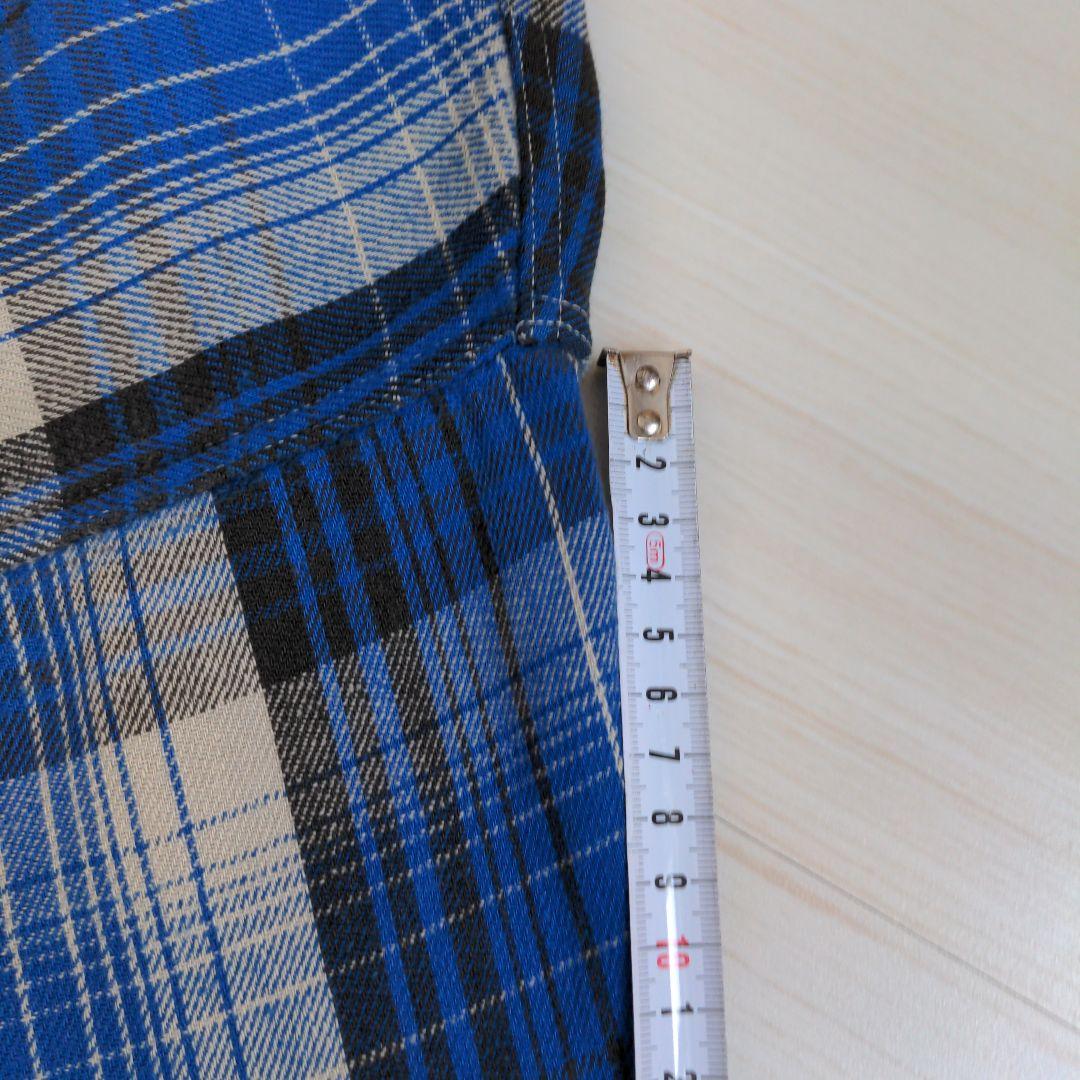 60s ヘヴィーネルシャツ マチ付き オンブレ マチネル シャドー ブルー