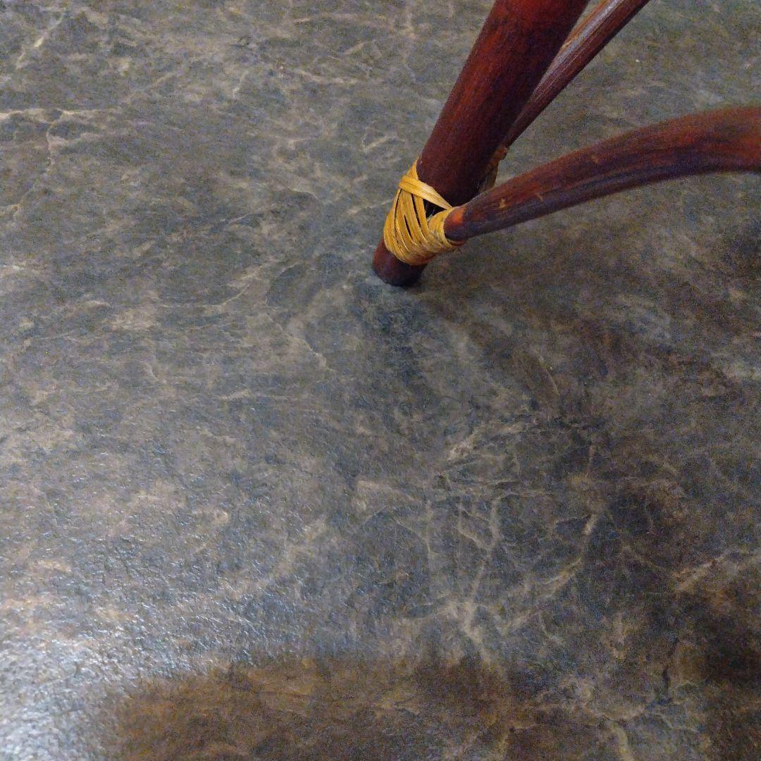 ラタン円形ガラス天板サイドテーブル　ローテーブル