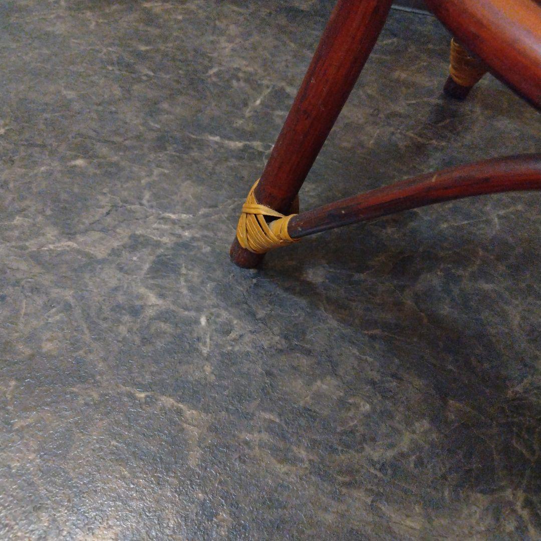 ラタン円形ガラス天板サイドテーブル　ローテーブル