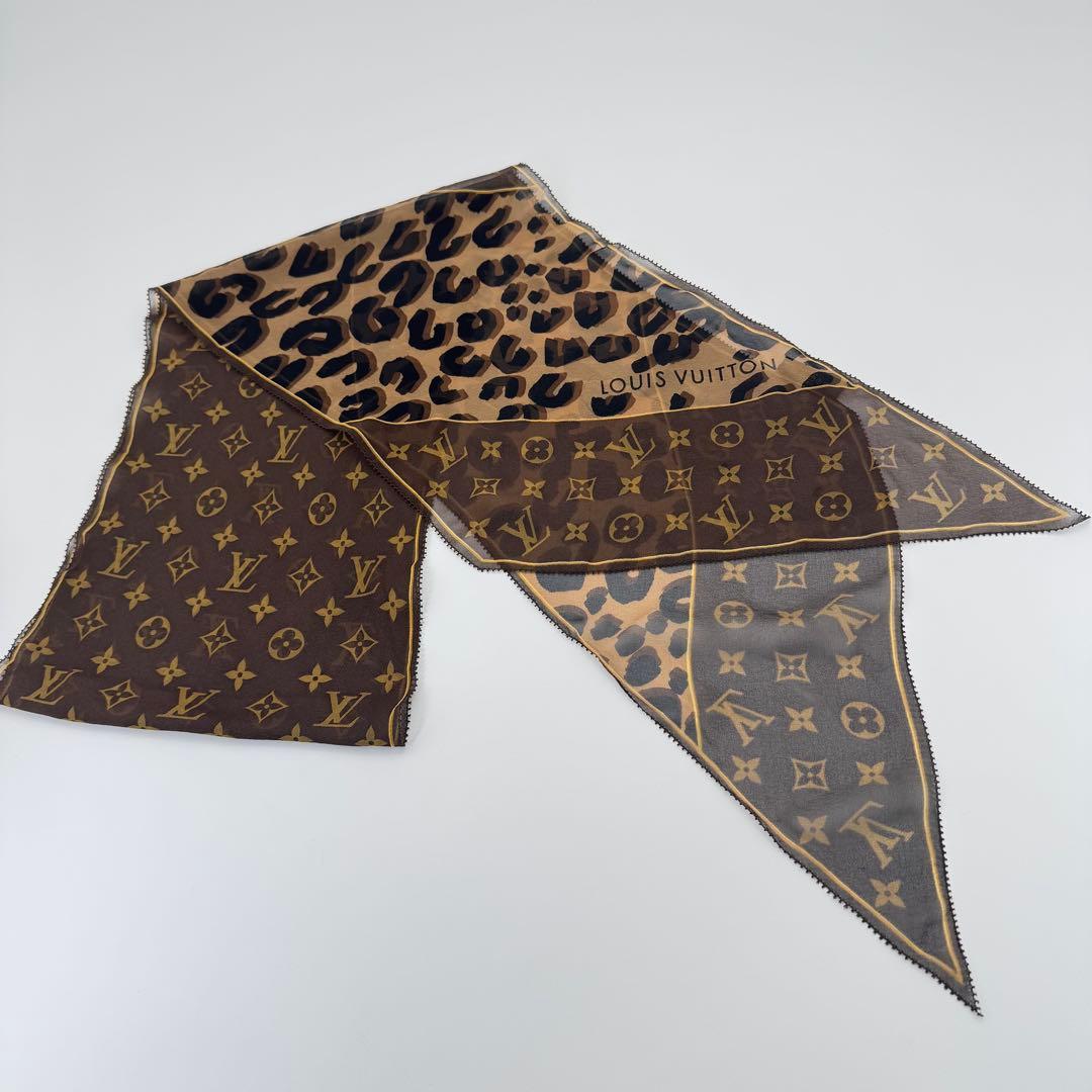 ルイヴィトン LOUIS VUITTON エシャルプ モノグラム レオパード