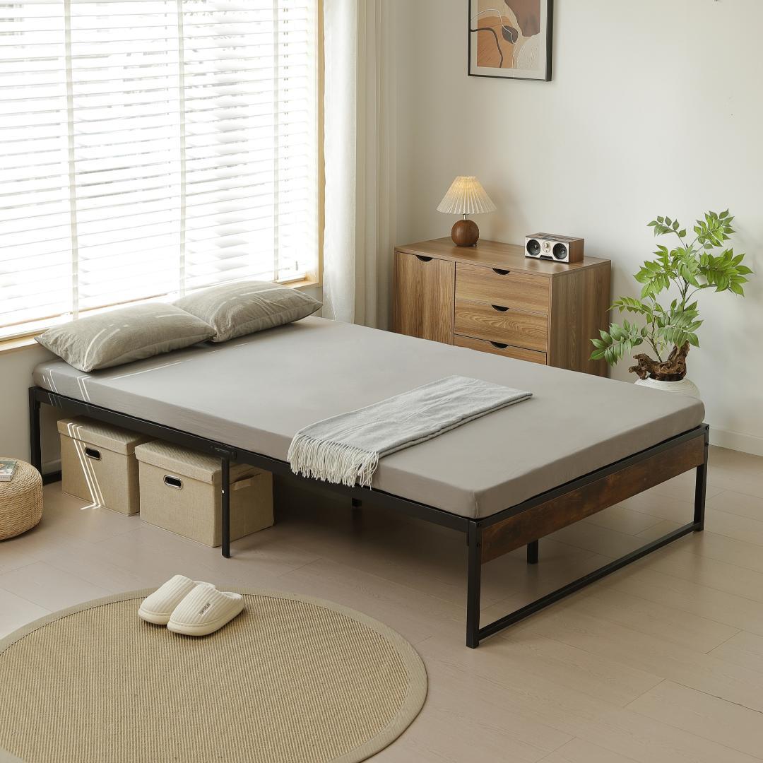 【ダブル D】ベッドフレーム パイプベッド ダブル D ベッド Black