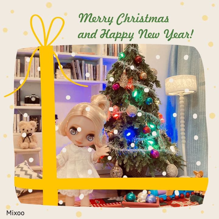 ミニチュアクリスマスツリー　プチブライス　オビツ　キューポッシュ　インテリア