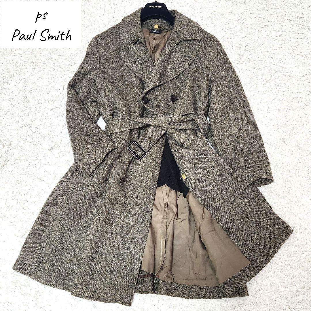 ✨美品✨ライナー付き✨ポールスミス❣️トレンチコート　XL位　メランジ　ブラウン