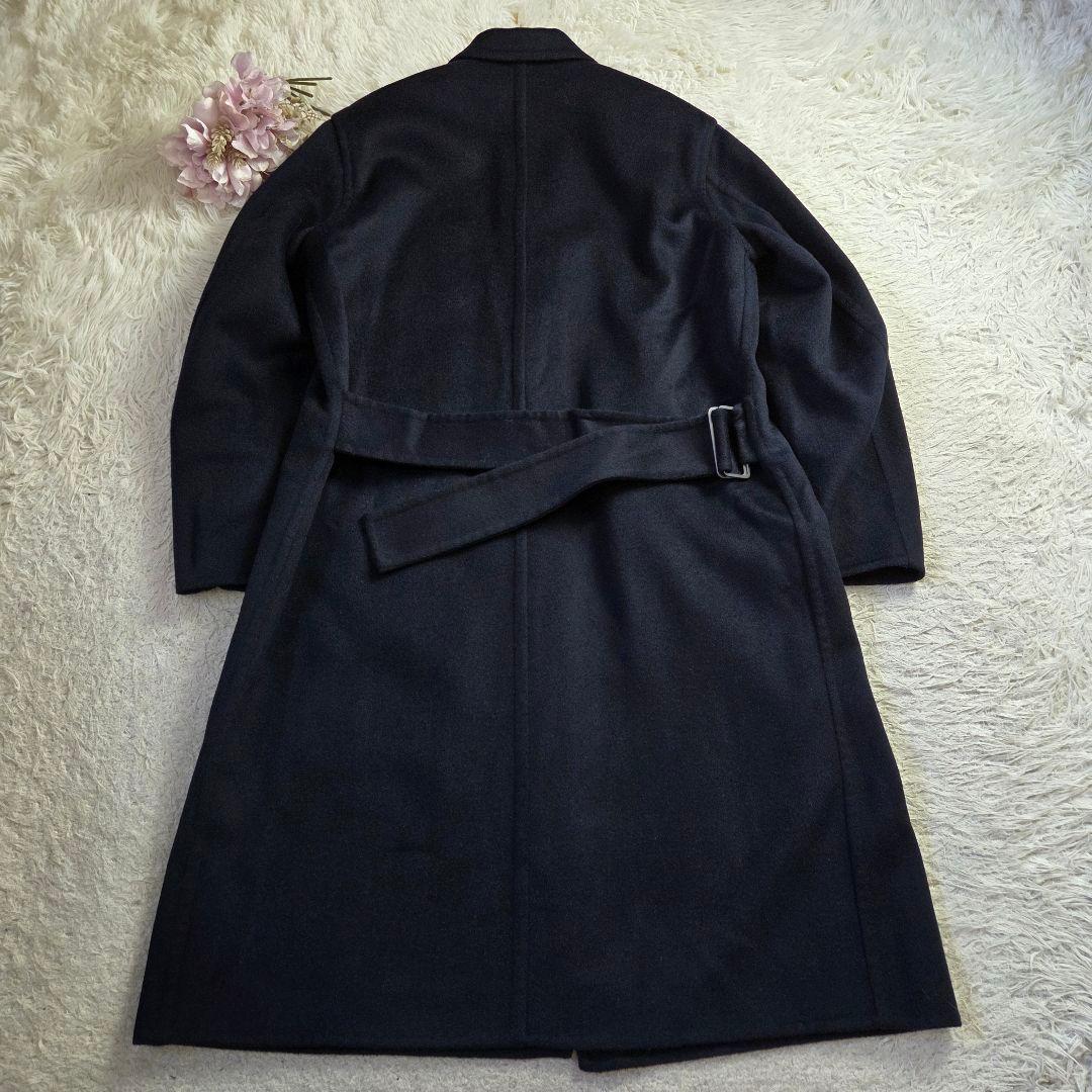 極美品 UNIQLO+J カシミヤブレンド ロングコート L ダークネイビー