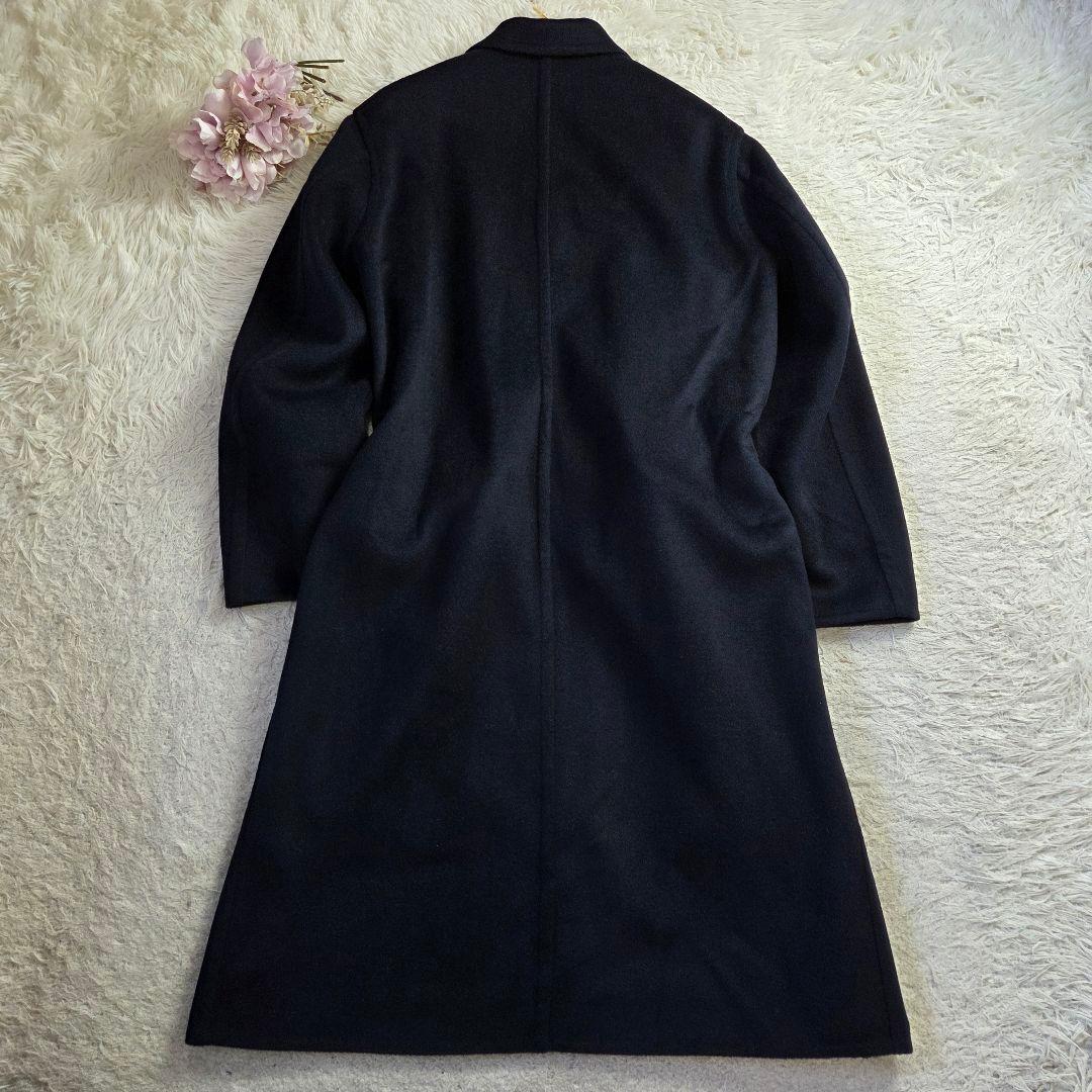 極美品 UNIQLO+J カシミヤブレンド ロングコート L ダークネイビー