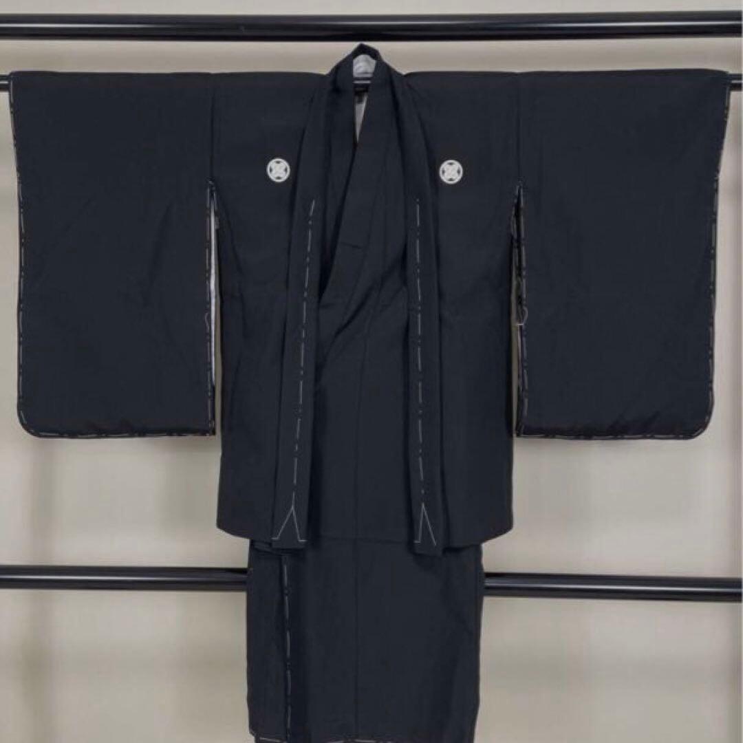 美品‼️七五三 五歳‼️黒地 紋付格上‼️金蘭袴‼️完全フルセット‼️ 家から揃え無 秀品