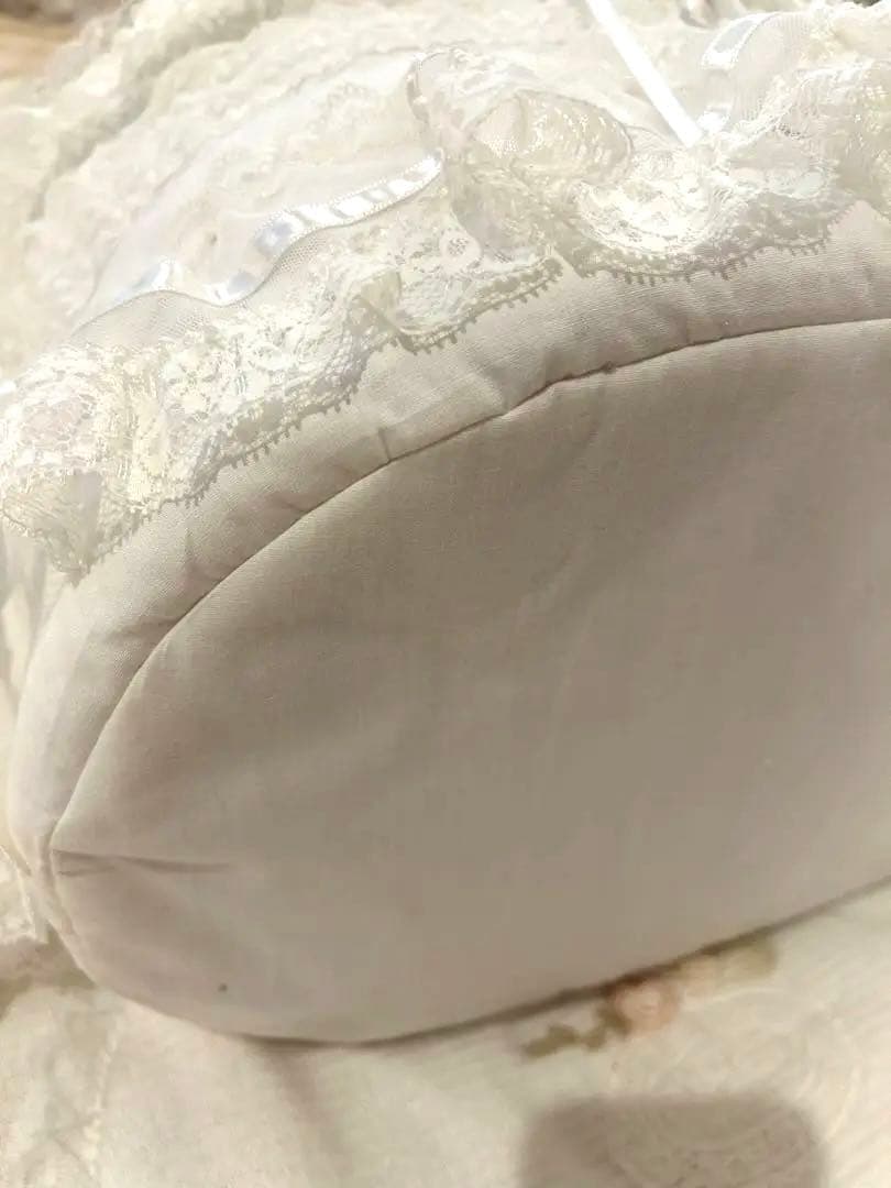 【新品未使用】さえらヒスクローネかごホワイトレースバスケット