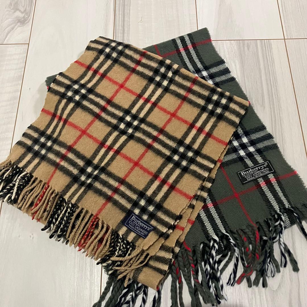 バーバリー　マフラー　キャメル　グレー　2本セット