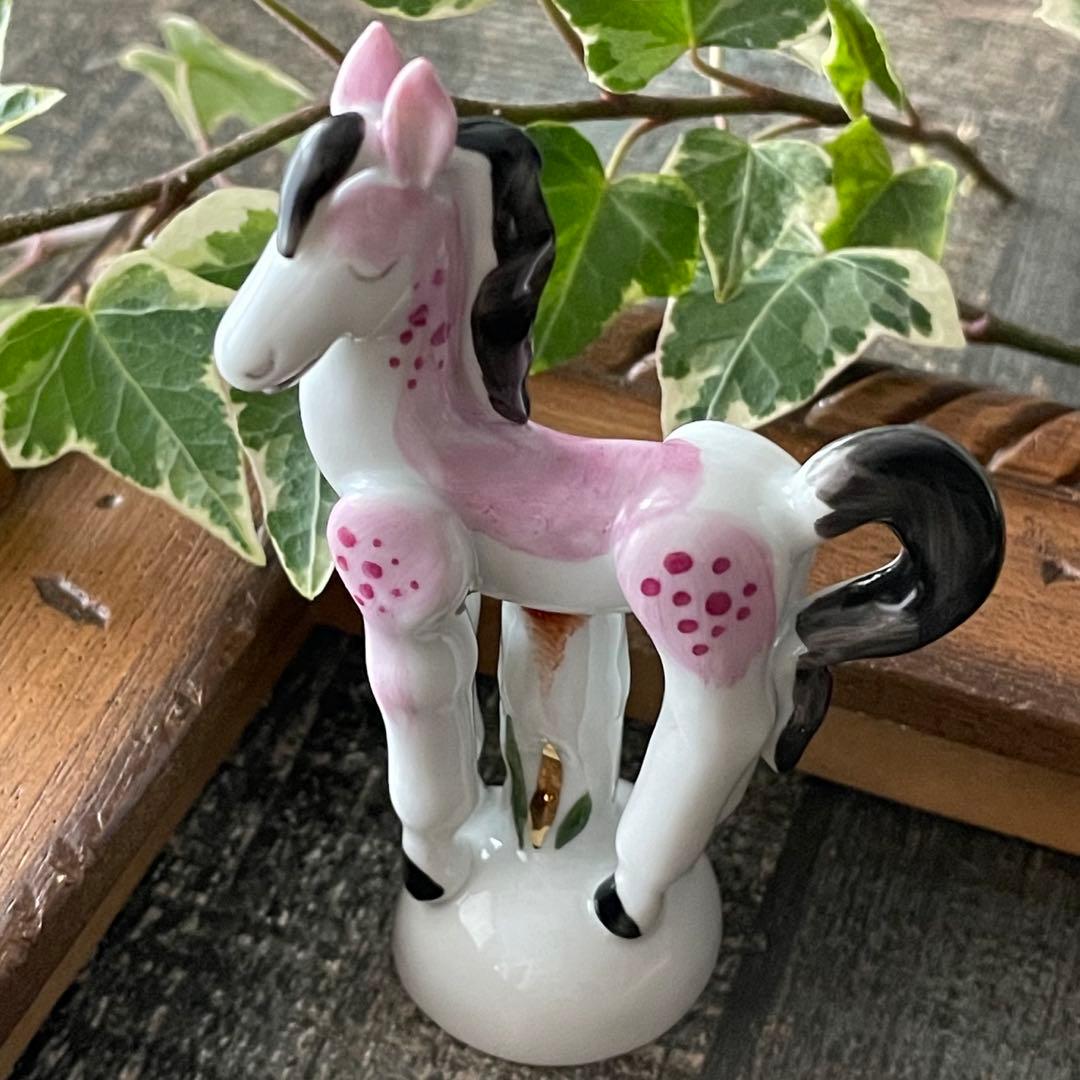 Meissen マイセン ミニ干支 ウマ　ピンク