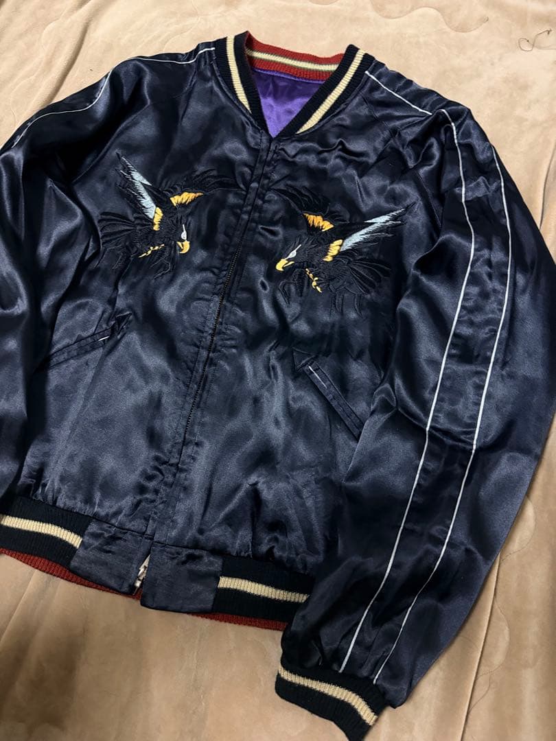 美品 テーラー東洋 ２面用 虎鷲　日本限定 スカジャン vintage サテン