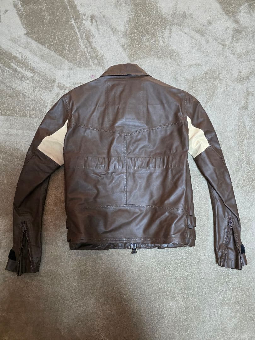 ブラウンレザーライダースジャケット