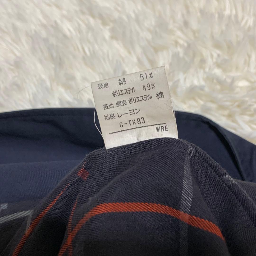 美品　バーバリーズ　トレンチコート　マキシ丈　チェック　ベルト　ネイビー