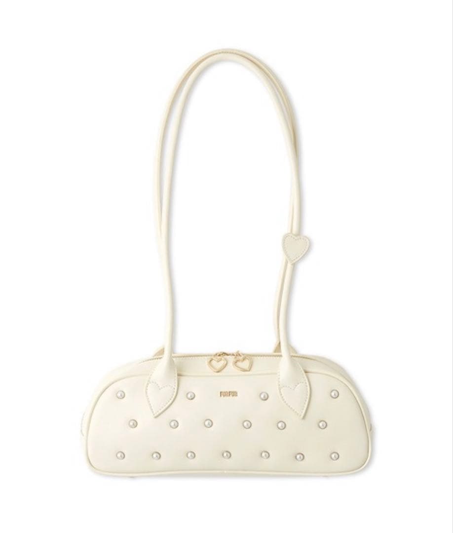 【新品未使用】furfur パールドットワイドボストンバッグ ファーファー 鞄