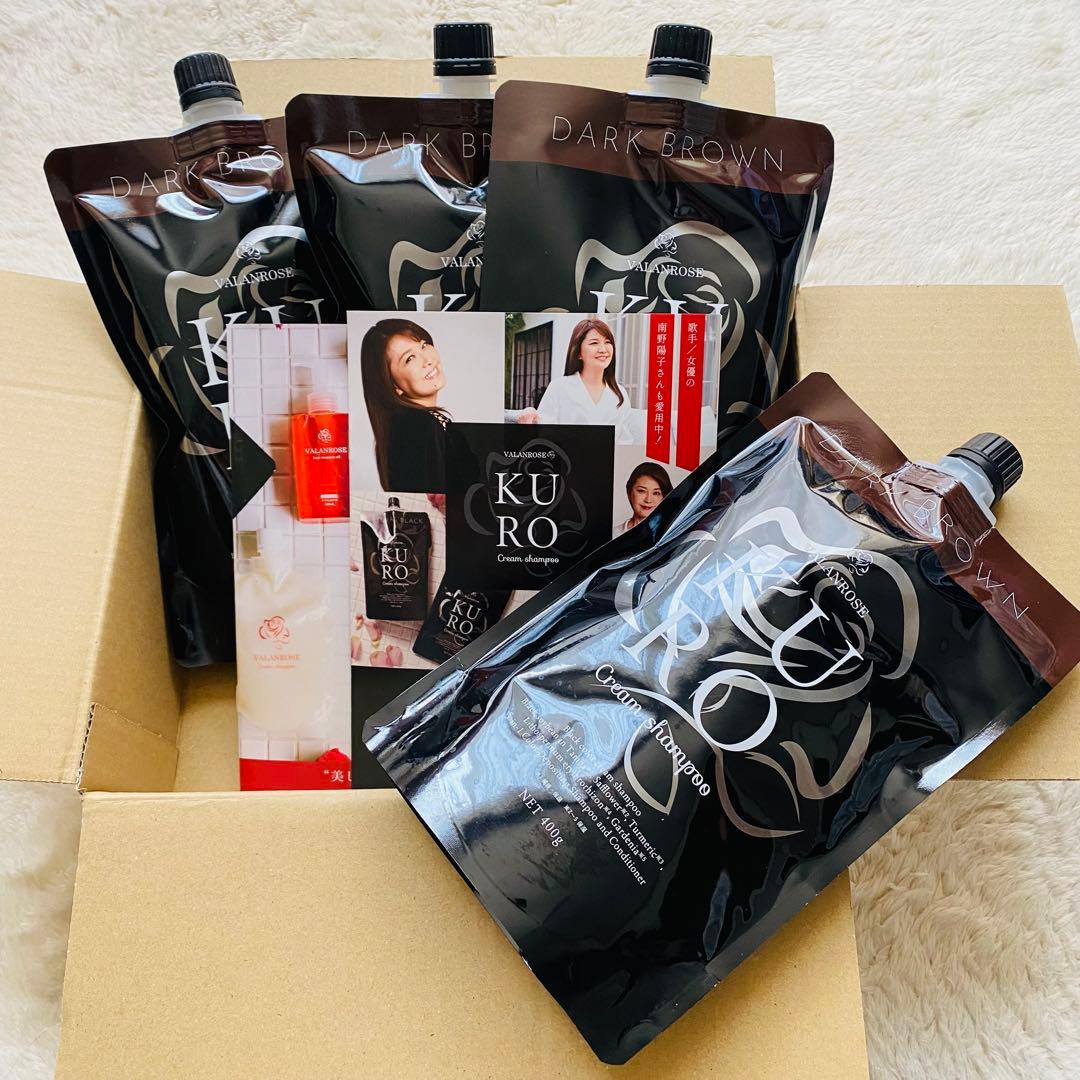 4個セット バランローズ KURO クリームシャンプー 400g ダークブラウン