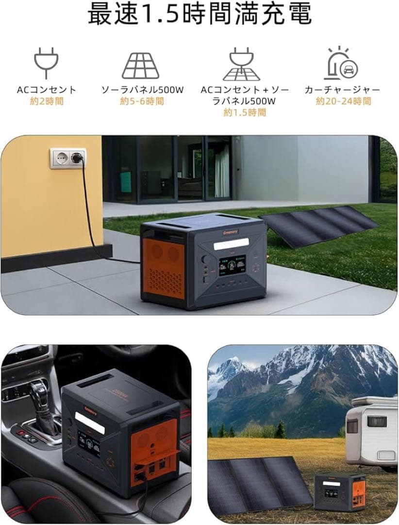 【未使用品】Greenery G2500 2500W ポータブル電源