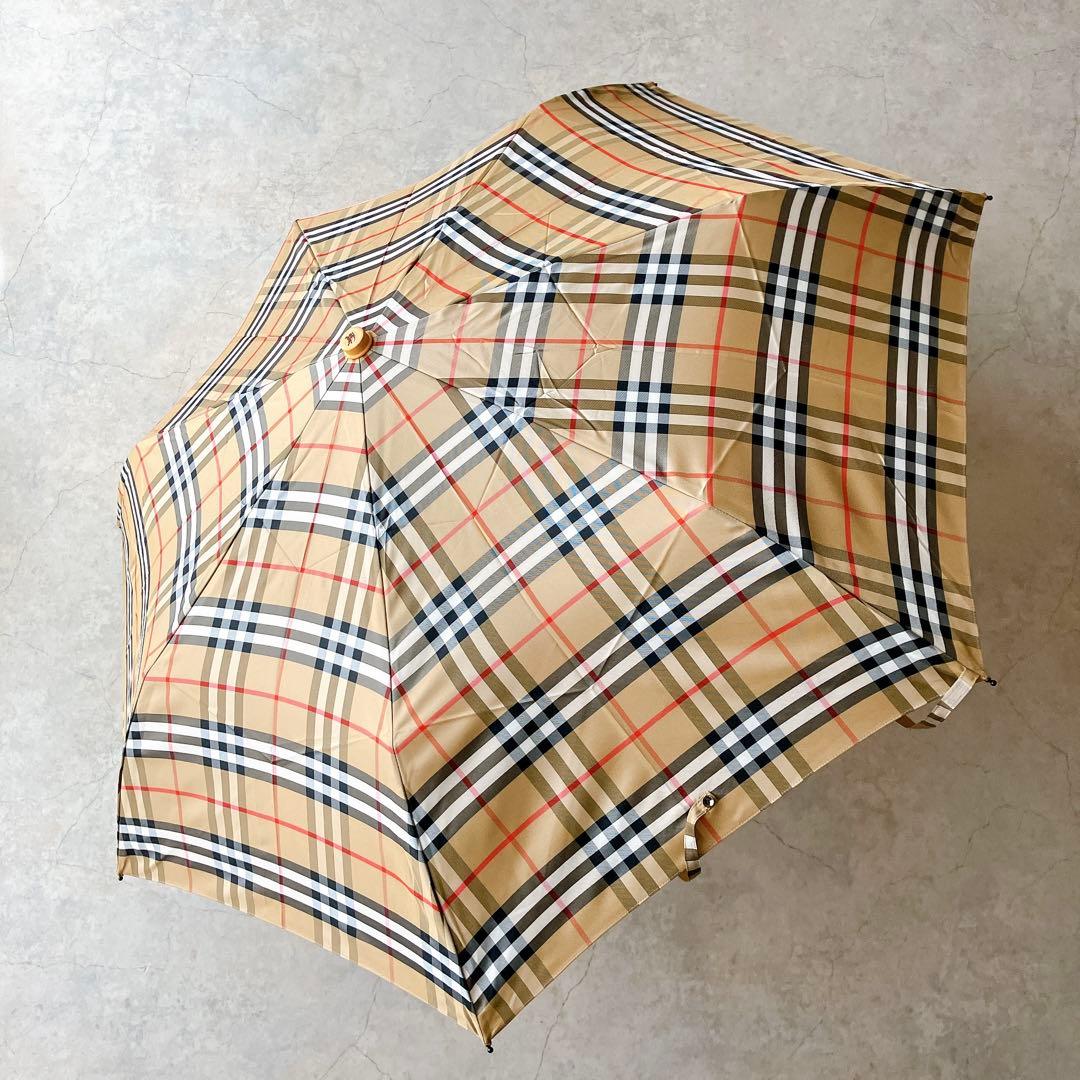 BURBERRY バーバリー 折りたたみ傘 ノバチェック柄 美中古品