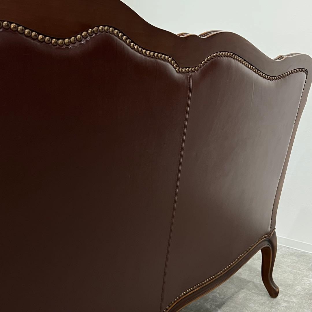 廃盤希少品 karimoku domani ルイXV ソファ レザー3人掛け