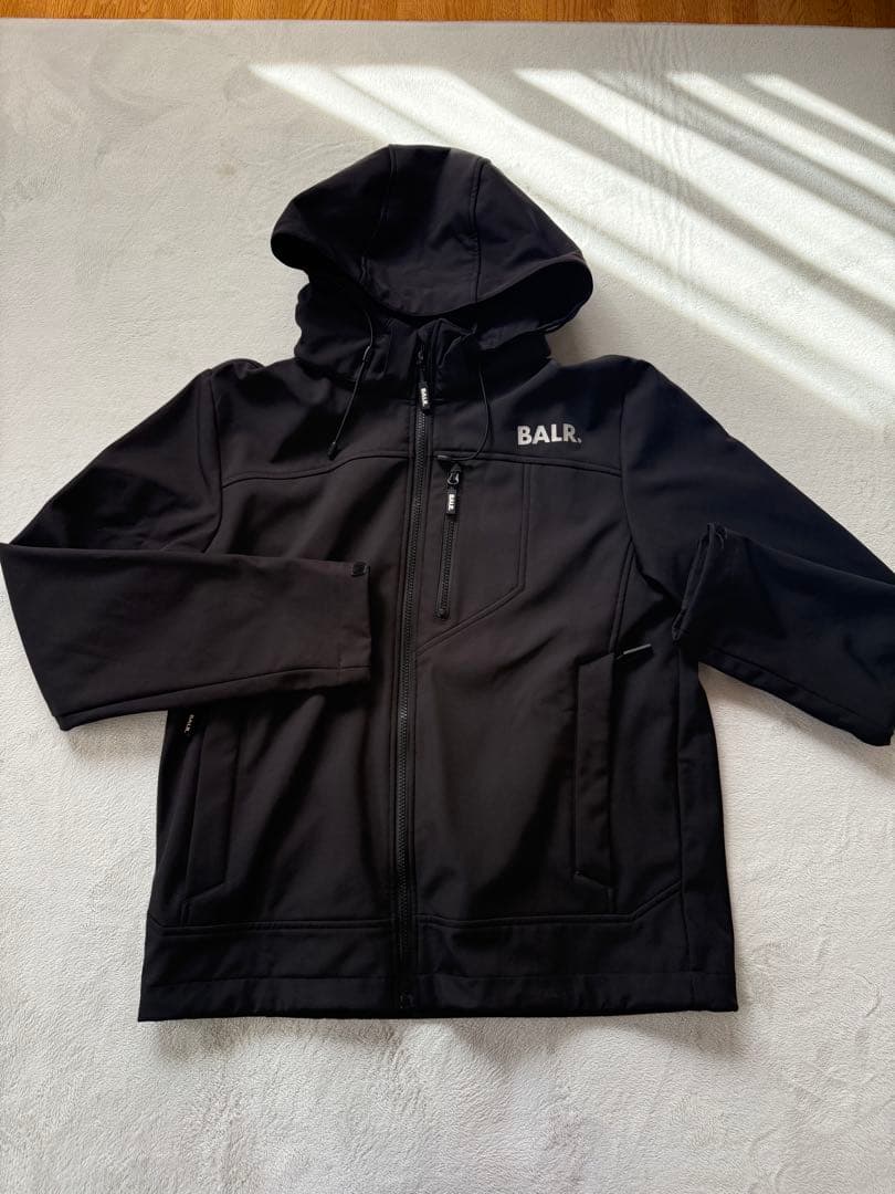 値下げチャンスBALR. フード付きブラックジャケット　Lサイズ