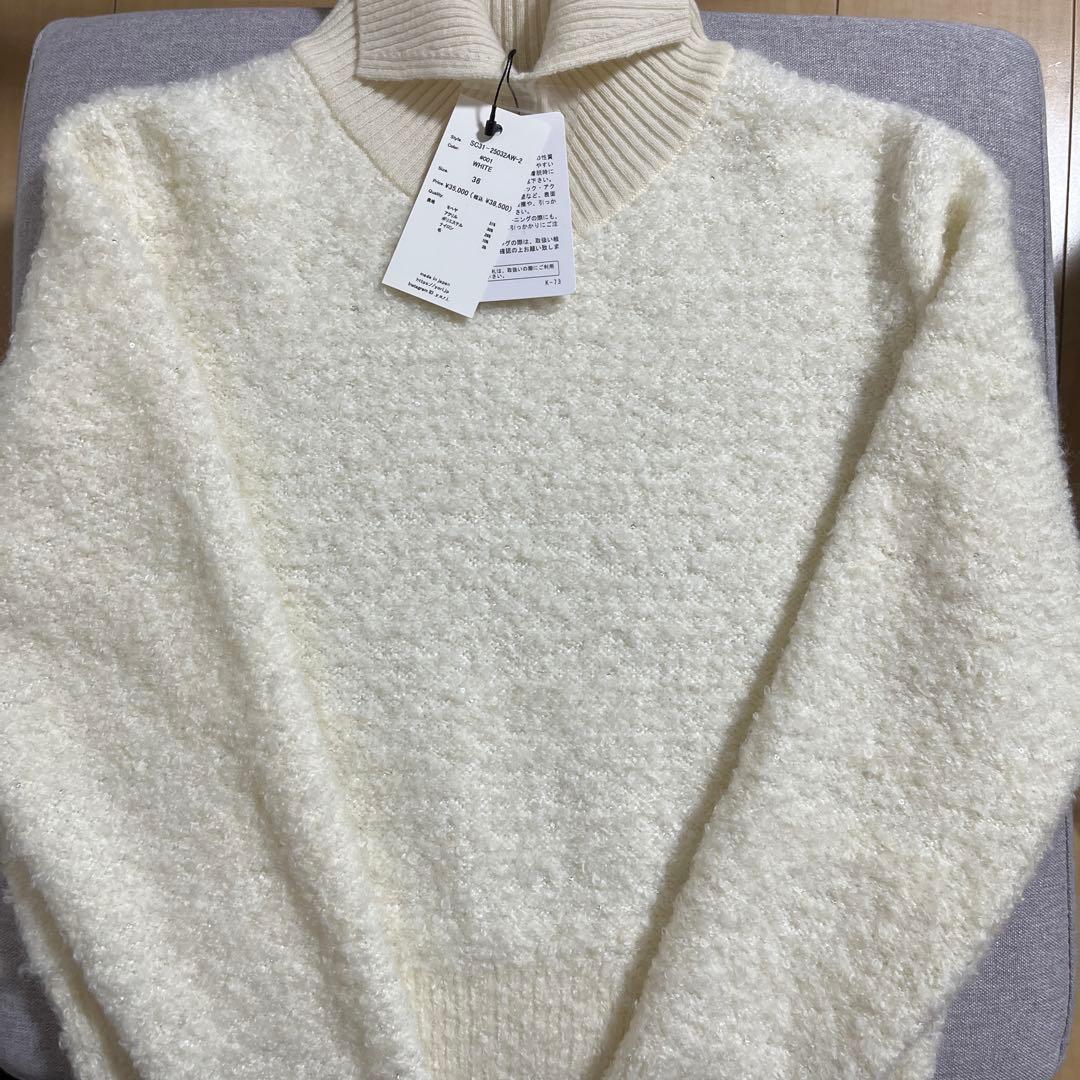 新品　ヨリ　shirocon グロスモヘアタートルニット　36