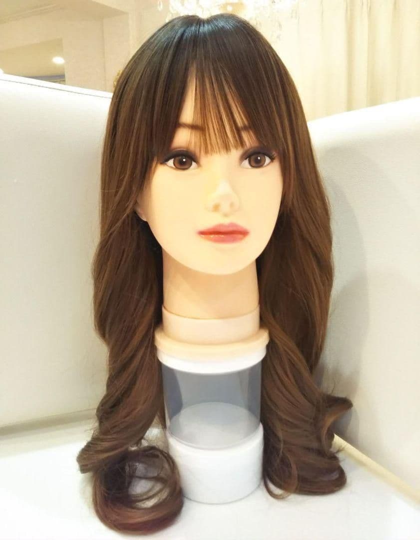 断熱美女ウィッグ✨Ｉ型つむじ地肌✨深田恭子❣️メナード✨ゆる巻き美人ロングカール