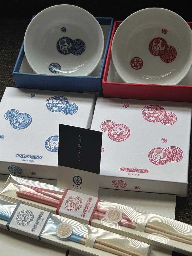限定完売品　新品未使用　スーパーマリオ　たち吉　丸文ボウル　茶碗　箸　セット