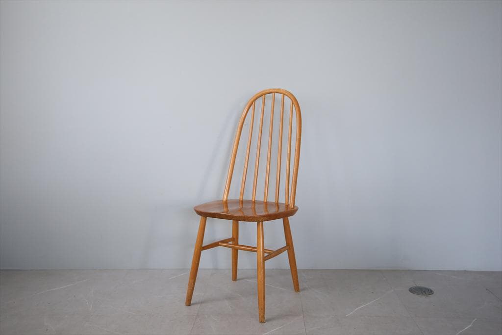 英国アンティーク木製フープバックチェア/イス/クエーカー飾り棚(91-188-1