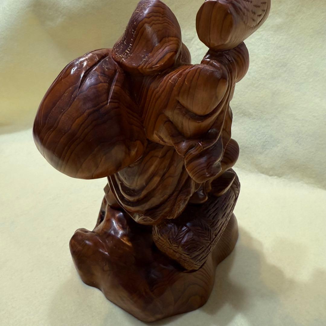 大黒天 恵比寿天 木彫り 神像 七福神 置物 開運 工芸品 福の神像