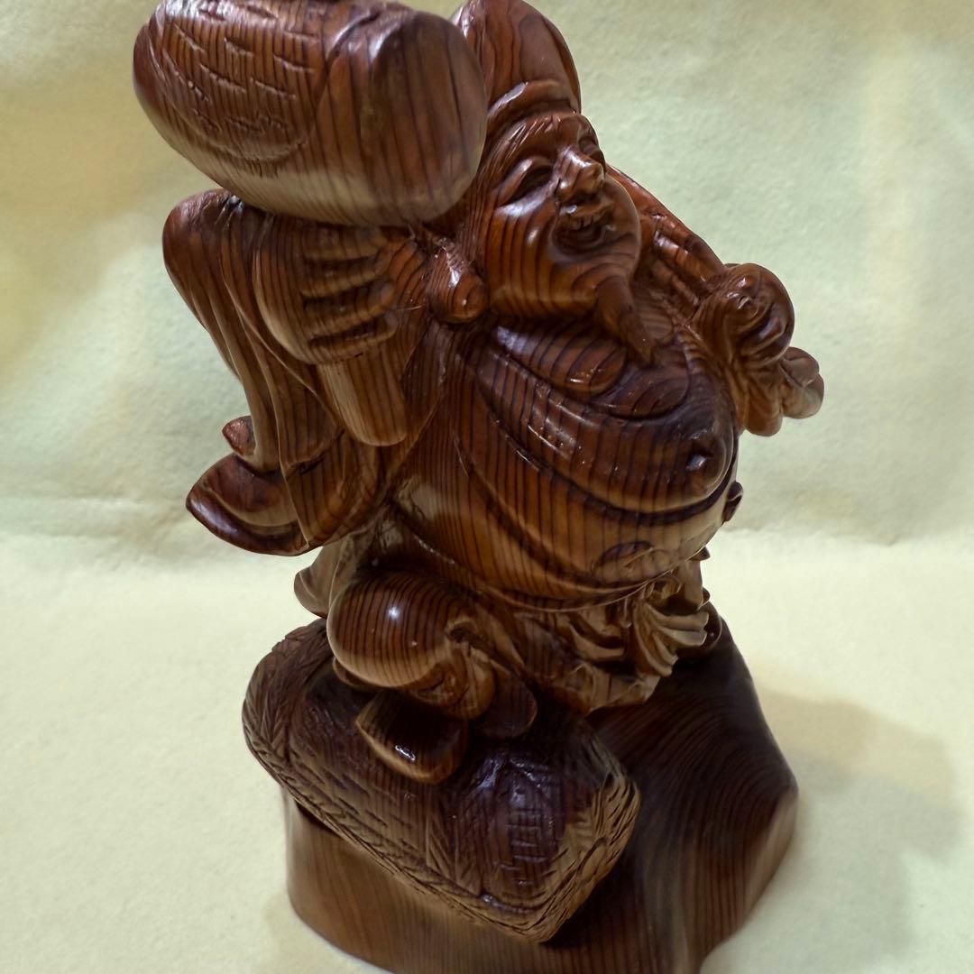 大黒天 恵比寿天 木彫り 神像 七福神 置物 開運 工芸品 福の神像