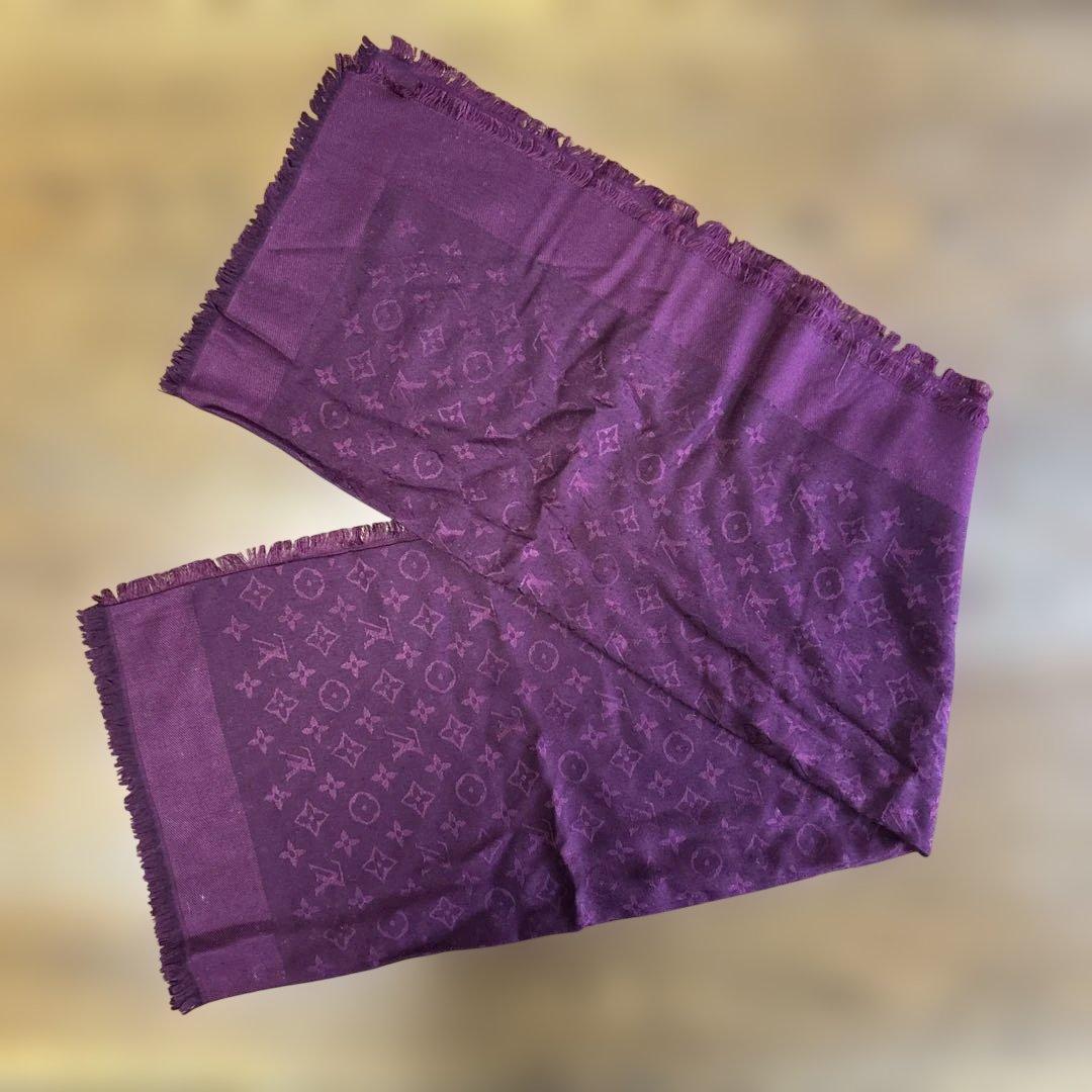 ルイヴィトン モノグラム 大判ストール シルク／ウール フランス製