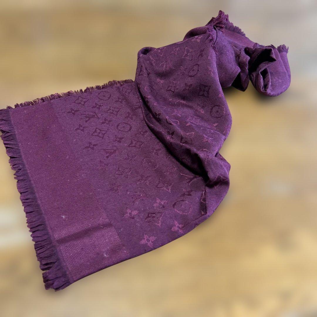 ルイヴィトン モノグラム 大判ストール シルク／ウール フランス製