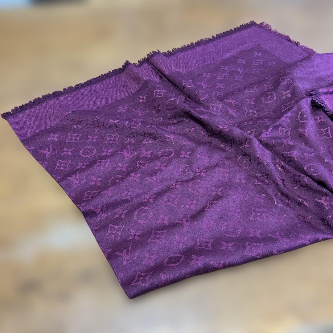 ルイヴィトン モノグラム 大判ストール シルク／ウール フランス製