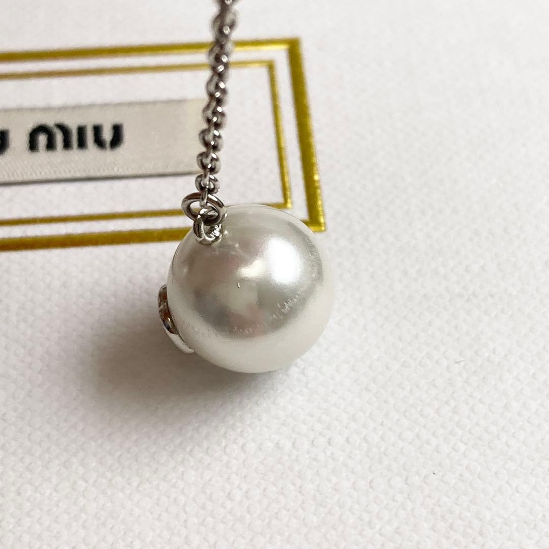 Y*i様 ❤️美品❤️miumiu ソリテール ジュエル ピアス パール ロング