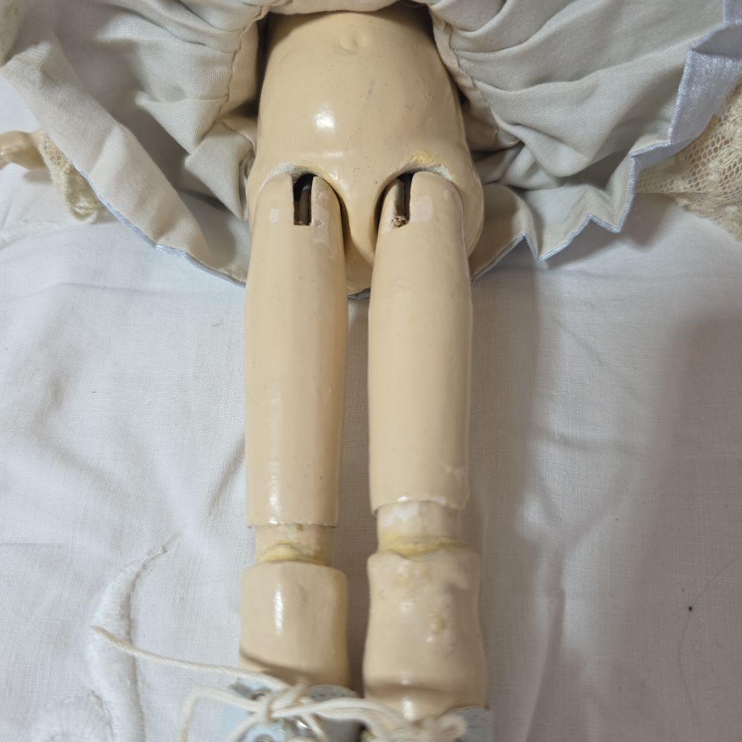 アンティーク　ビスクドール　人形　作家様　シルクドレス　シルクボネ　小さな子