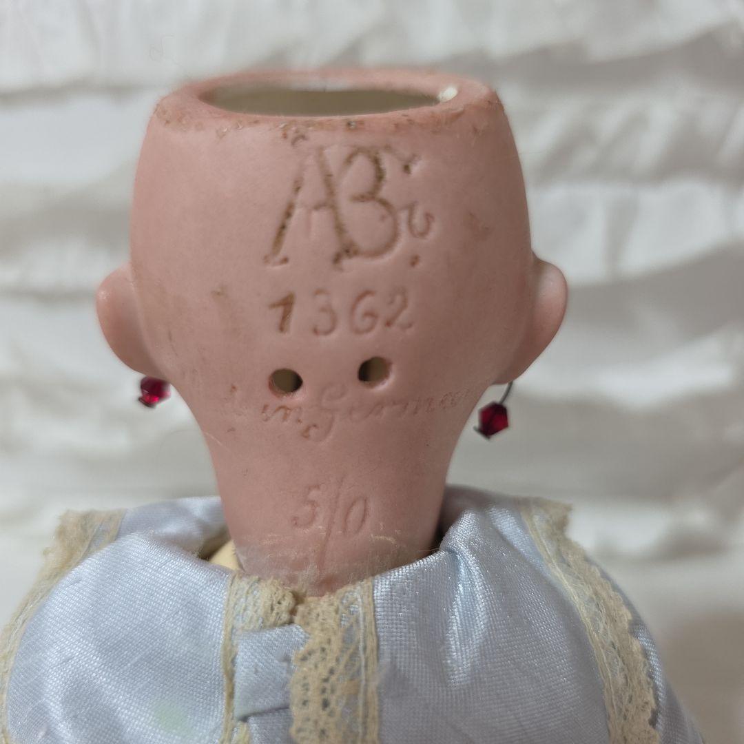 アンティーク　ビスクドール　人形　作家様　シルクドレス　シルクボネ　小さな子