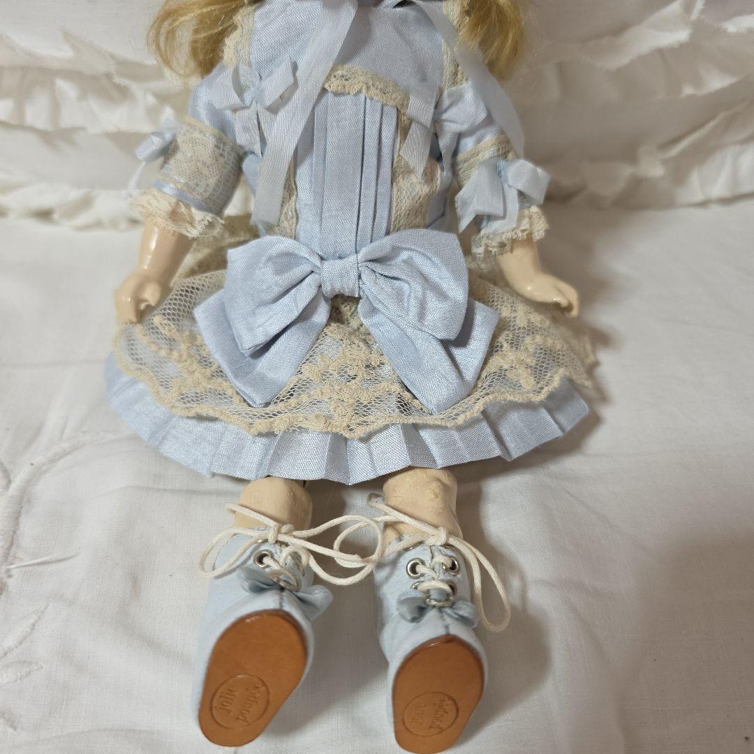 アンティーク　ビスクドール　人形　作家様　シルクドレス　シルクボネ　小さな子