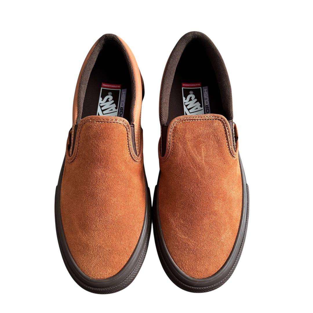 【VANS】【海外限定品】バンズ M SKATE SLIP-ON BROWN