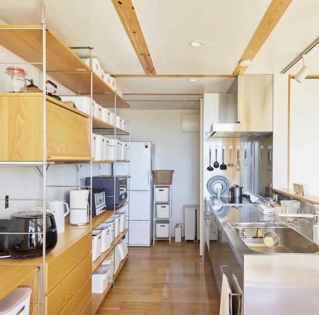 ⭐️美品⭐️オプション２個付⭐️無印良品⭐️ステンレスユニットシェルフ ワイド小