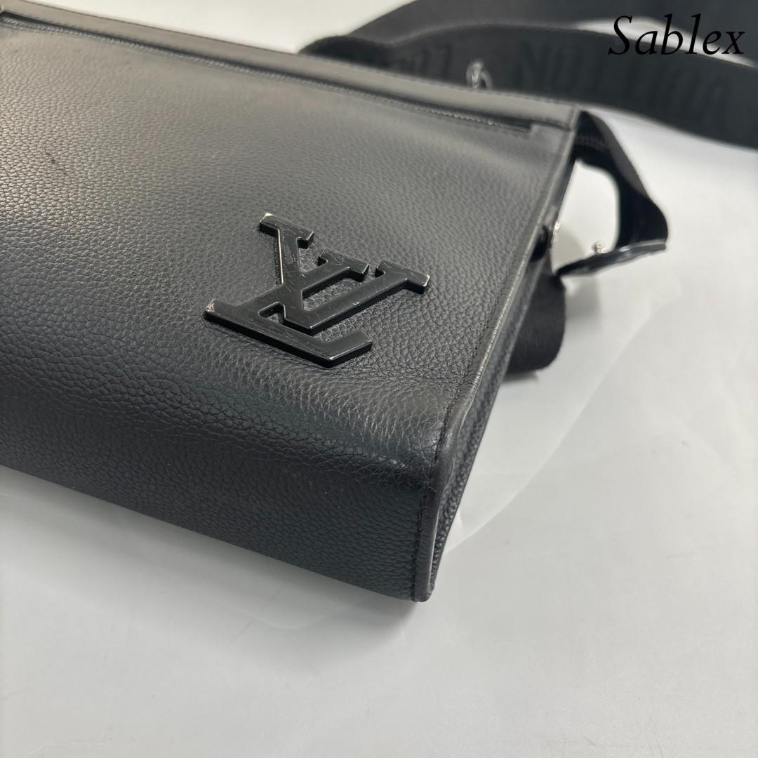 極美品/IC ルイヴィトン M59329 メッセンジャー ブラック アエログラム
