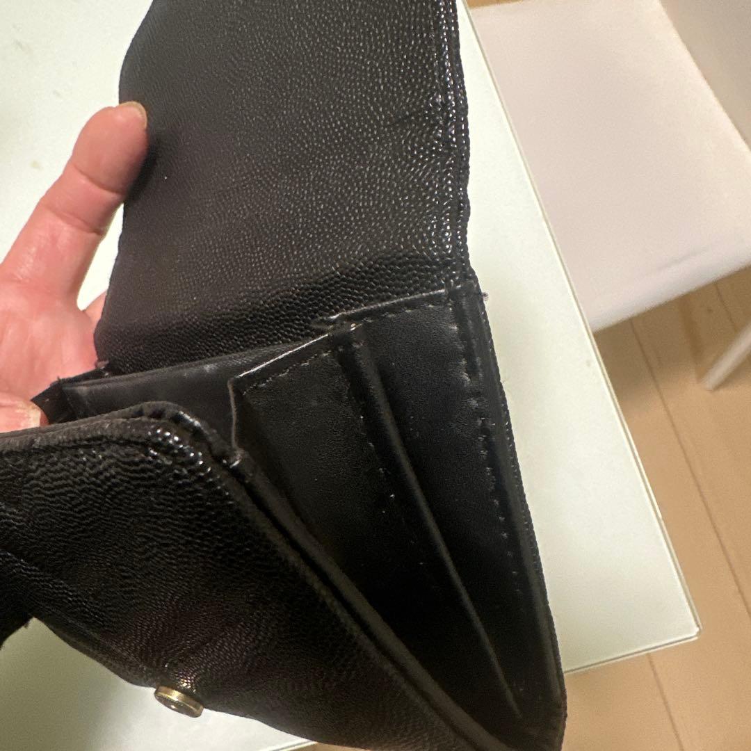 YSL 二つ折り財布 黒