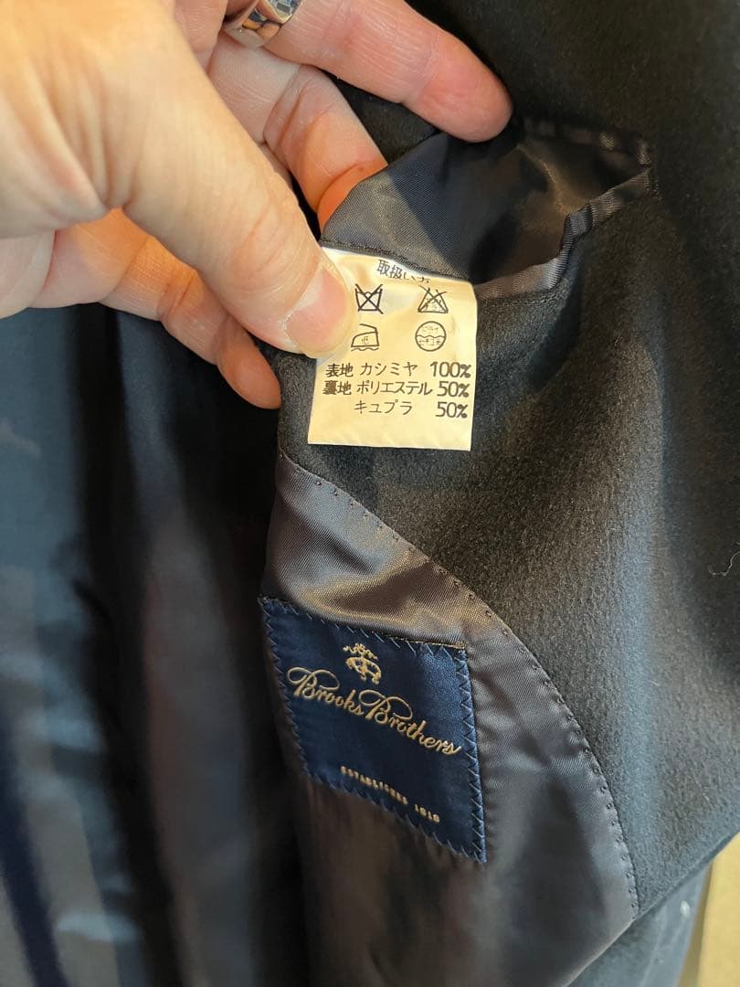 【美品】ブルックスブラザーズ　カシミヤ100% ステンカラーコート サイズ40