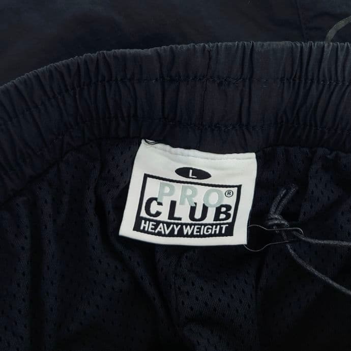 【L】PRO CLUB プロクラブ ウインドブレーカーパンツ 撥水プリント/黒