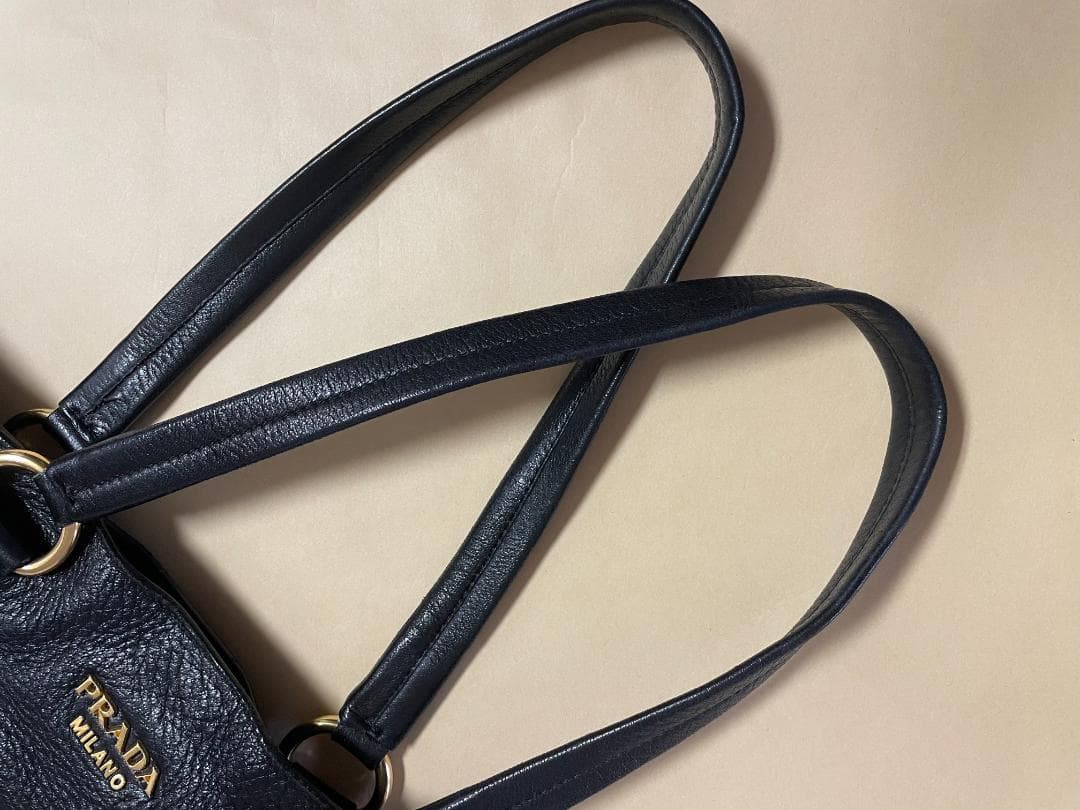 PRADA 黒 ディアレザー（鹿革）トートバッグ