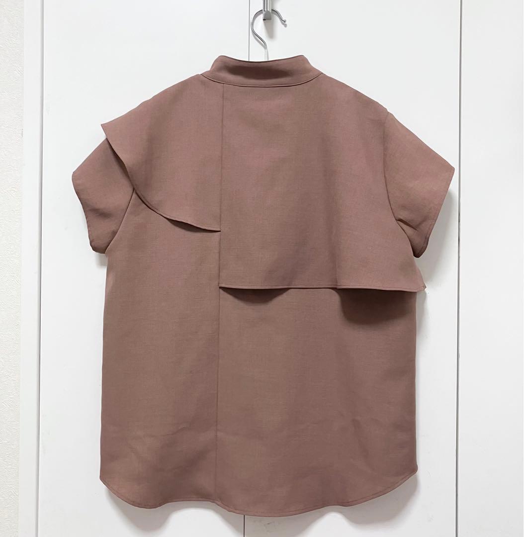 ‼️売約済‼️UNITED TOKYO　ターンフライハーフスリーブブラウス・ブラウン