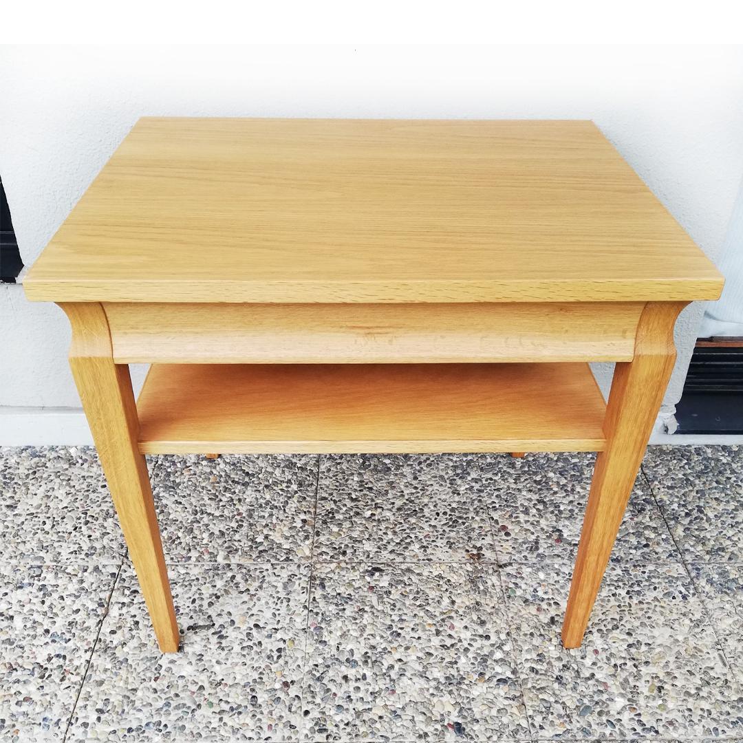 高級 オーク材 サイドテーブル 引き出し付き 北欧 シンプルモダン 飛騨家具