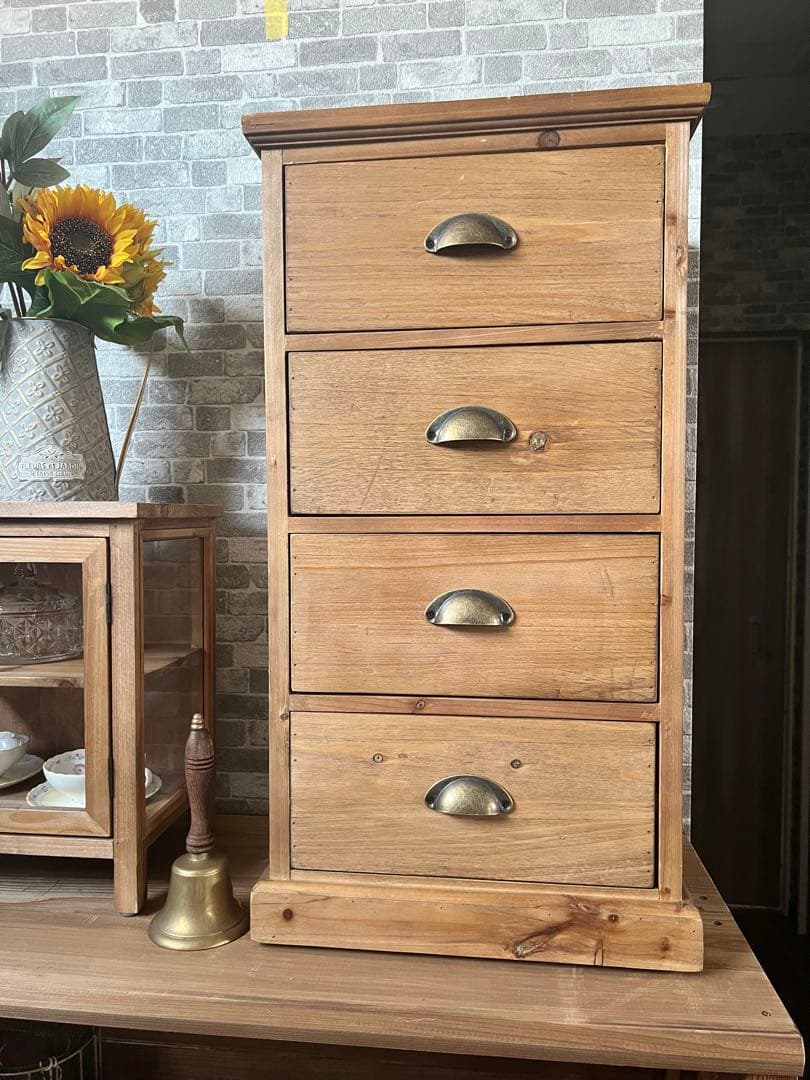 チェスト 4段 北欧 木製 おしゃれ 収納ケース スリム コンパクト