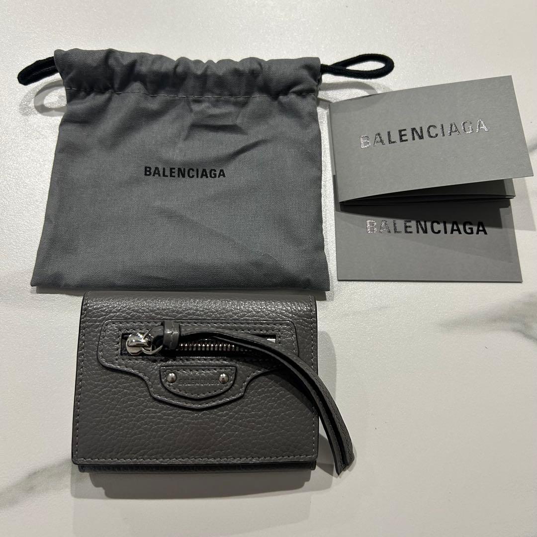 BALENCIAGA ネオクラシック ミニウォレット 三つ折り財布 グレー
